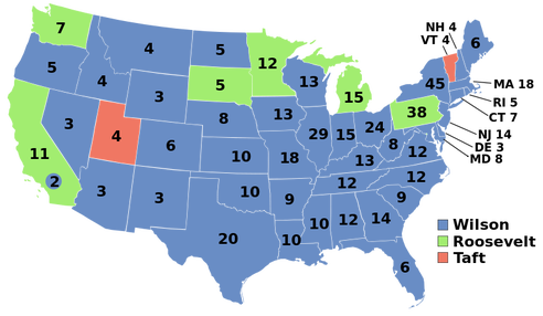 electoral map election of 1912