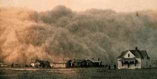 dust enveloping a home on the Great Plains 